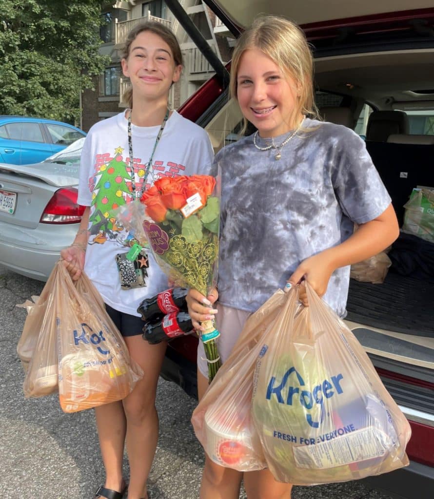 Youth volunteers Lexi Blasko and Lauren Zecchin