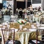 gold table setting for Gala
