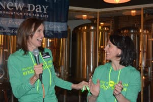 JoAnne Purtan and Gina Kell Spehn share a laugh at Rochester Mills Brew Co